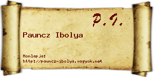 Pauncz Ibolya névjegykártya