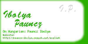 ibolya pauncz business card